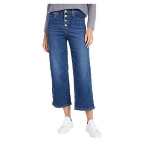LEVI'S Mile High Cropped Wide Leg Jeans - Size 00 W24 L27 NEW WITH TAGS